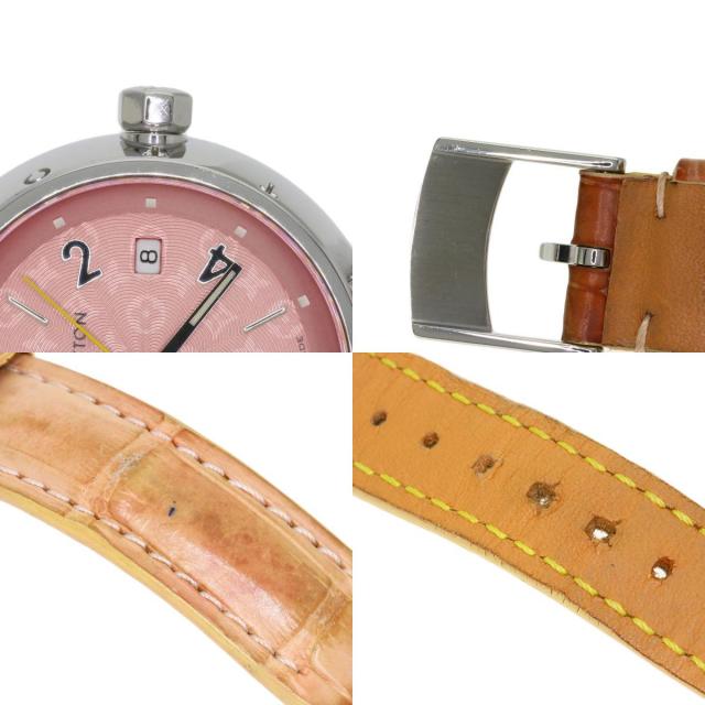 LOUIS VUITTON ルイヴィトン Q121E タンブール ダイヤモンド 腕時計 SS アリゲーター レディース [中古] LOUIS VUITTON（ルイ・ヴィトン） Q121E タンブール ダイヤモンド