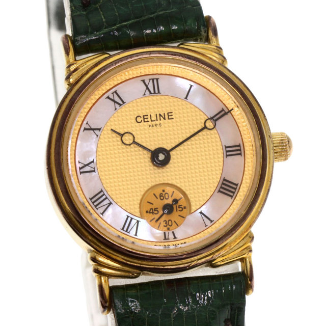CELINE セリーヌ レディース腕時計 スクエア QZ デイト レザー