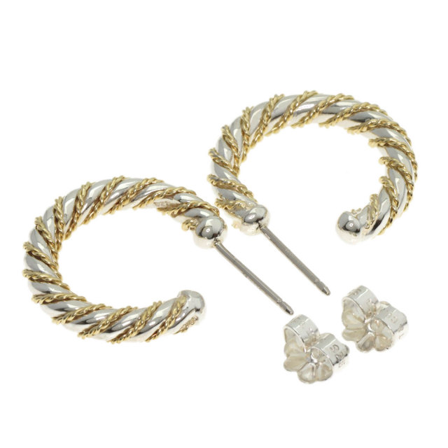 TIFFANY&Co. ティファニー ツイスト フープ ピアス シルバー/K18YG