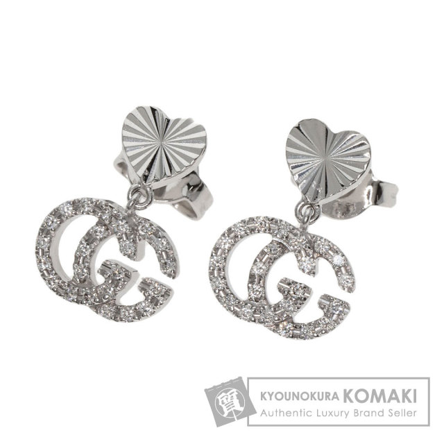 グッチ ピアス ダブルG ダイヤモンド ハート