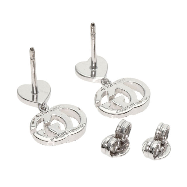 グッチ ピアス ダブルG ダイヤモンド ハート