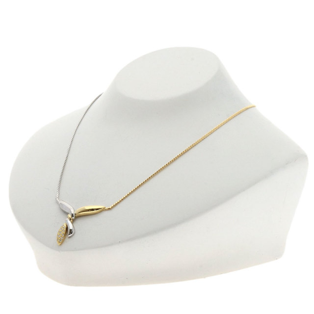 MIKIMOTO ミキモト コンビデザイン ダイヤモンド ネックレス K18  