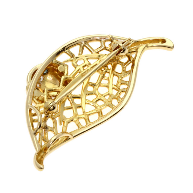 TASAKI タサキ てんとう虫 リーフ ブローチ K18イエローゴールド  