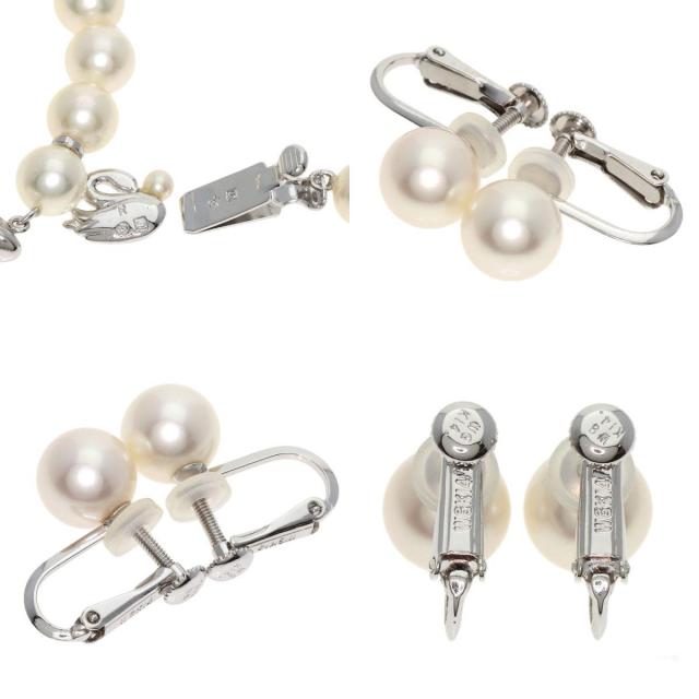 最終　TASAKI 田崎真珠 ネックレス & イヤリング セット　パール　スワン 田崎真珠 TASAKI パールネックレス イヤリング 2点セット Silver