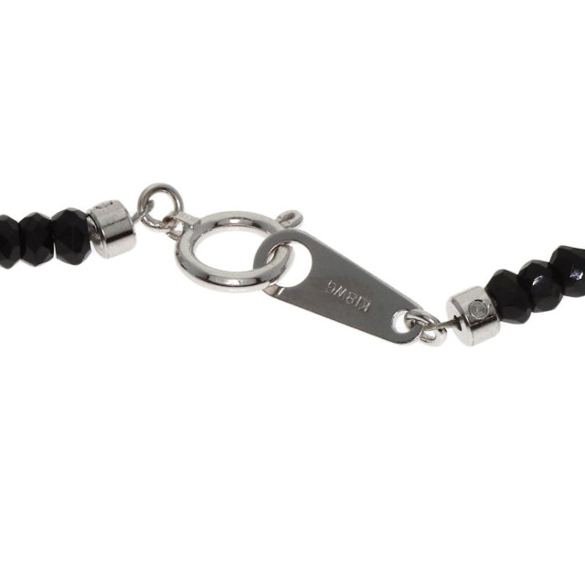 39ct ブラックダイヤモンド ネックレス K18ホワイトゴールド 8.8