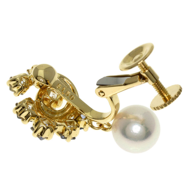 Jeunet ジュネ パール 真珠 サファイア イヤリング K18イエロー  