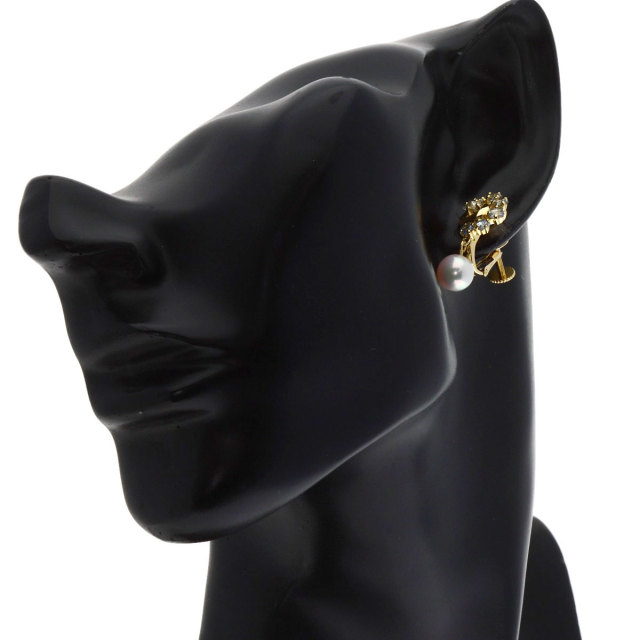 Jeunet ジュネ パール 真珠 サファイア イヤリング K18イエロー  