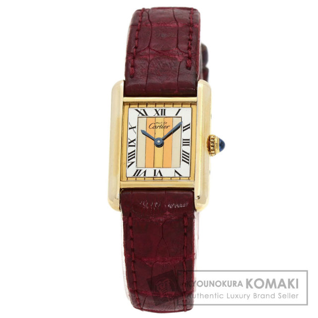 外装新品仕様 カルティエ ヴェルメイユ プレマストタンクSM 手巻時計 A250 カルティエ/プレマストタンクSM/ホワイトローマンダイヤル