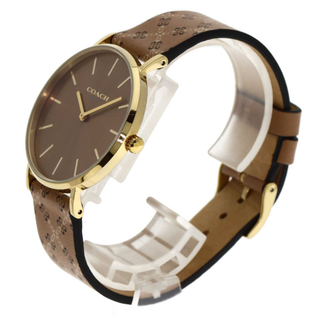 COACH コーチ CA.120.7.34.1709 ラウンドフェイス 腕時計 GP/革