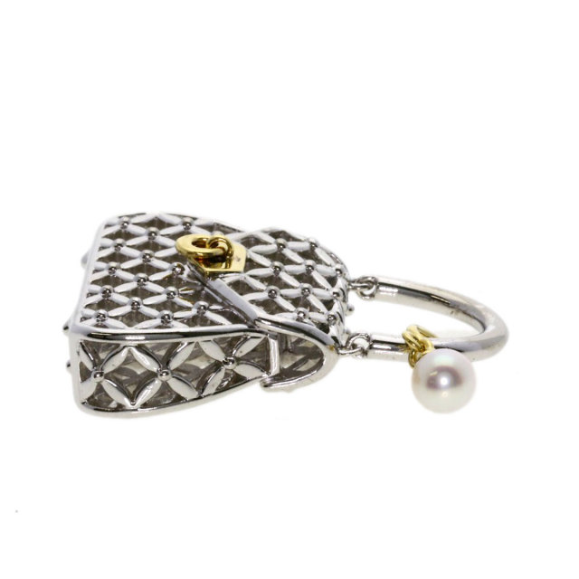 極美品　MIKIMOTO　ミキモト　ペントップ　チャーム　パール約5.9mmSV MIKIMOTO ミキモト パール 真珠 ペンダントトップ K18イエロー