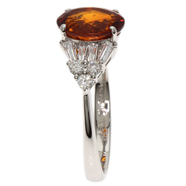 2.137ct シトリン ダイヤモンド リング・指輪 プラチナPT900 5.4g  