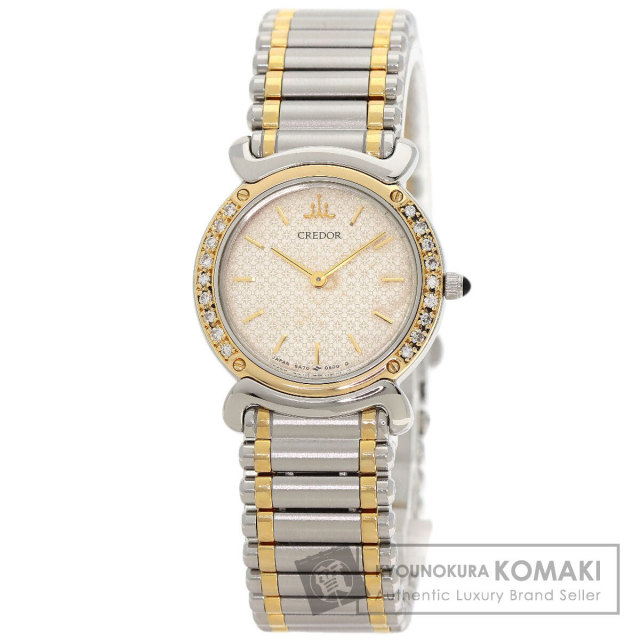 SEIKO セイコー 5A70-0210 クレドール ベゼル ダイヤモンド 腕時計  