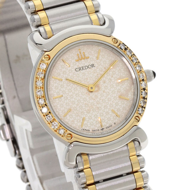 352セイコー　クレドール　5A70-0210 ダイヤベゼル　18KT 腕時計 楽天市場】セイコー クレドール SEIKO CREDOR ダイヤ ベゼル