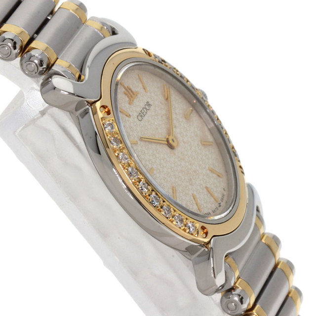 SEIKO セイコー 5A70-0210 クレドール ベゼル ダイヤモンド