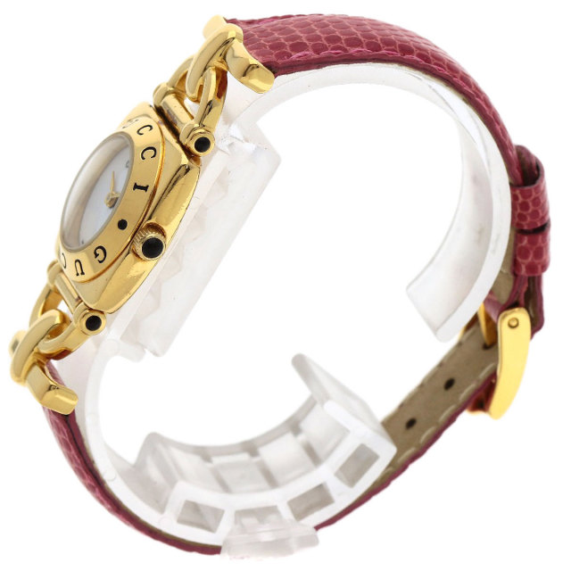 GUCCI グッチ 6300L ロゴ 腕時計 GP/革 レディース [中古