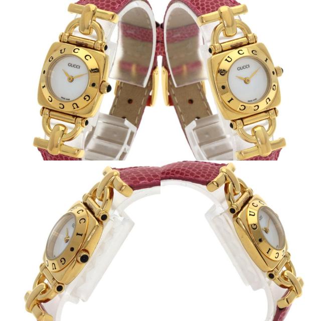 GUCCI レディース腕時計　6300L ゴールド Gucci Watch From Japan White Dial Vintage Women's Band 6300L