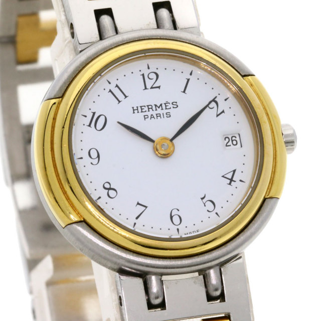 HERMES 時計 ホワイト/ゴールド/シルバー 楽天市場】【ウォッチ】HERMES エルメス クリッパー デイト