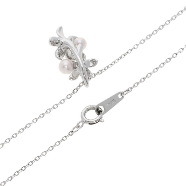 MIKIMOTOのシルバー製 サークルデザイン パール フラワー ネックレス MIKIMOTO ミキモト フラワーモチーフ パール 真珠 ネックレス シルバー