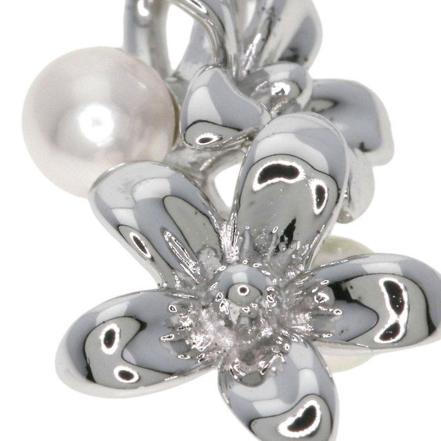 MIKIMOTO ミキモト フラワーモチーフ パール 真珠 ネックレス シルバー
