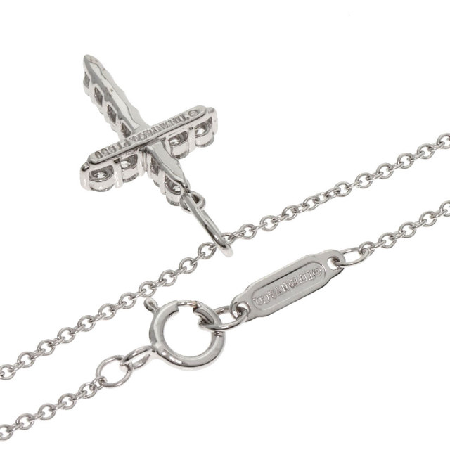 Tiffany & Co. メトロクロネックレスホワイトゴールドK18 TIFFANY&Co. ティファニー メトロクロス ネックレス K18ホワイト