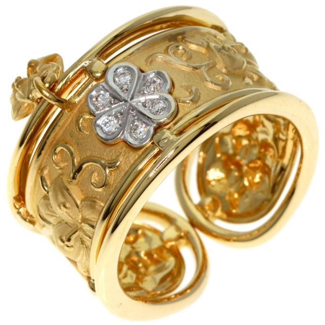 Carrera y Carrera カレライカレラ リーフ ダイヤモンド チャーム付き