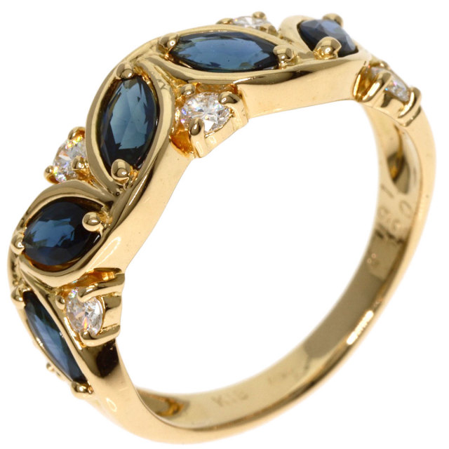 MIKIMOTO ミキモト サファイア ダイヤモンド リング・指輪 K18イエロー