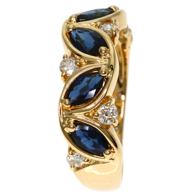 MIKIMOTO ミキモト サファイア ダイヤモンド リング・指輪 K18イエロー