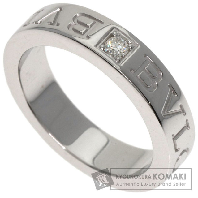 BVLGARIブルガリ 1Pダイヤモンド リング 7号 BVLGARI ブルガリ ダブルロゴ 1P ダイヤモンド リング・指輪 K18
