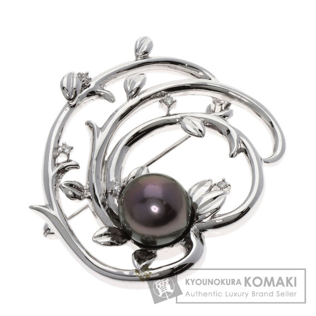 TASAKI タサキ パール 真珠 ダイヤモンド ブローチ K14ホワイト