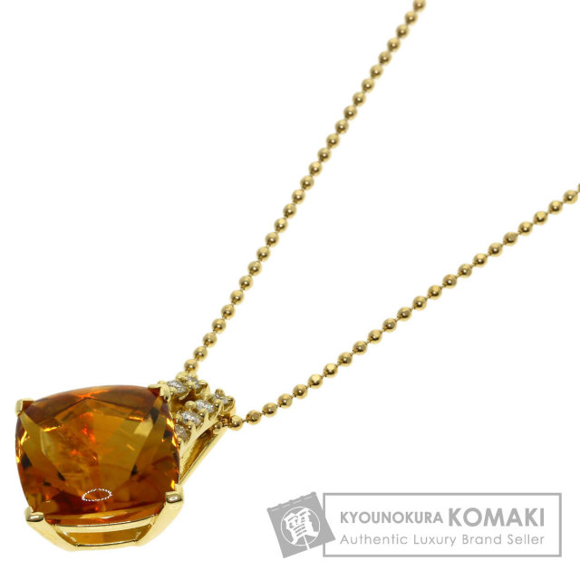 美品AHKAHネックレスK18金ダイヤモンド 正規品 ゴールド レディース TASAKI タサキ シトリン ダイヤモンド ネックレス K18イエロー