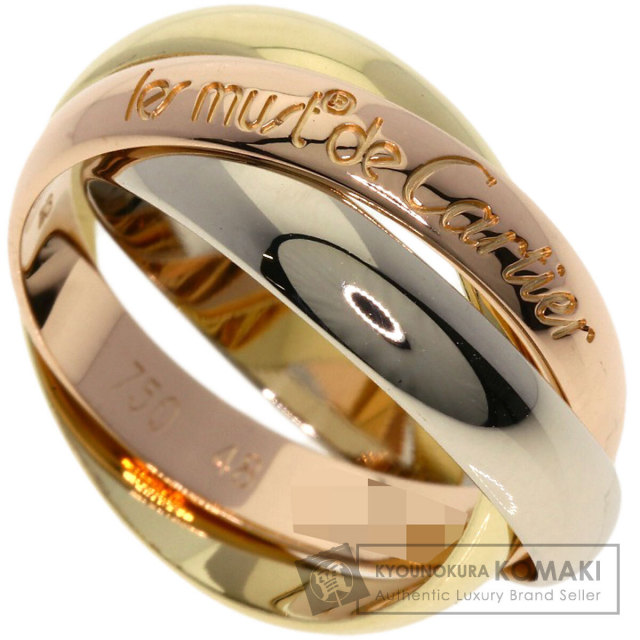 【新品同様】カルティエ　トリニティリング　クラシック　スリーゴールド　サイズ48 CARTIER カルティエ トリニティ #48 リング・指輪 K18イエロー