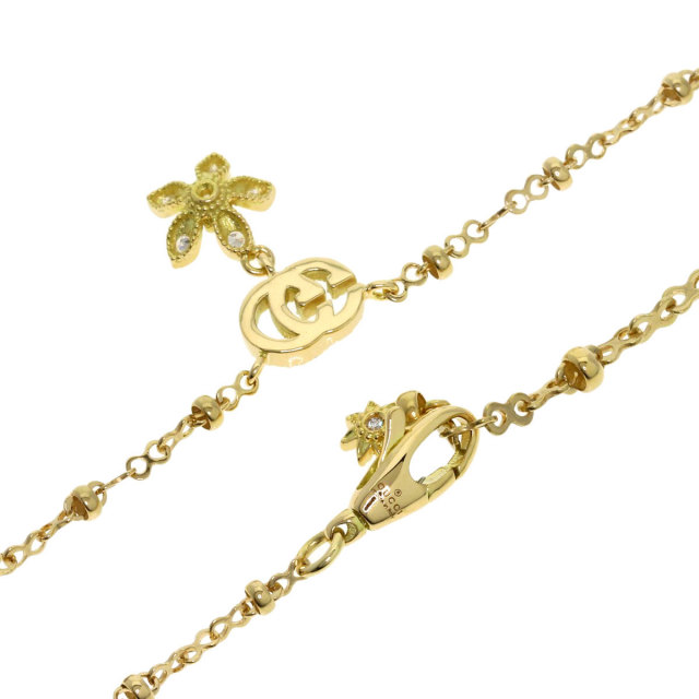 GUCCI★\"グッチフローラ\"ダイヤモンド付き18Kネックレス★税込 GUCCI グッチ GG フローラ ダイヤモンド ネックレス K18イエロー