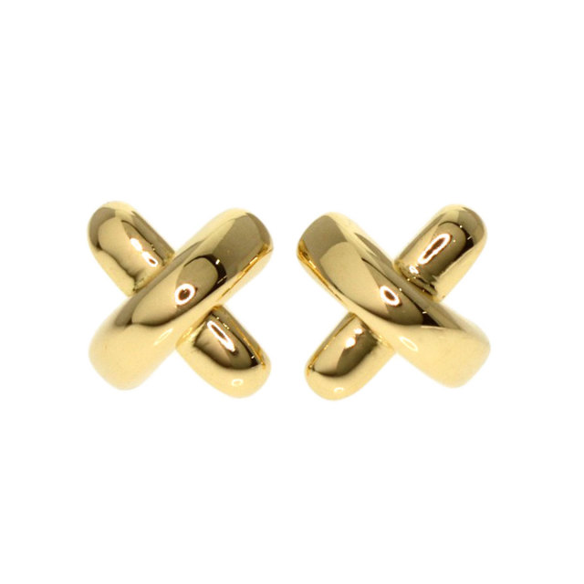 TIFFANY&Co. ティファニー クロスステッチ ピアス K18イエロー