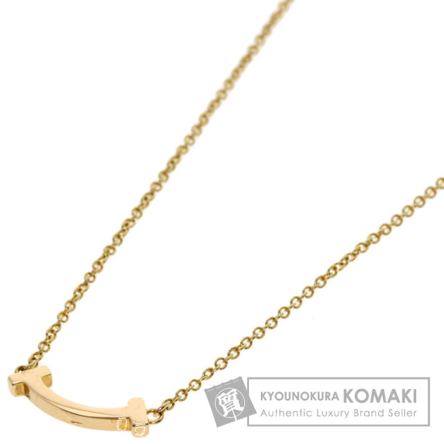 ティファニー　Tスマイルネックレススモール　ティースマイル　Ꮶ18ゴールド ティファニー T スマイル ペンダント イエローゴールド