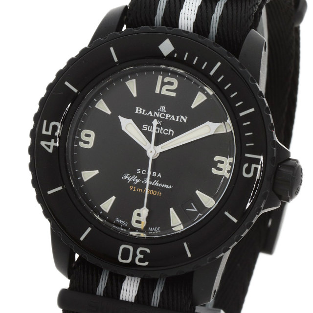 スウォッチ 腕時計 ブランパンコラボ フィフティファゾムス コレクション OCEAN OF STORMS