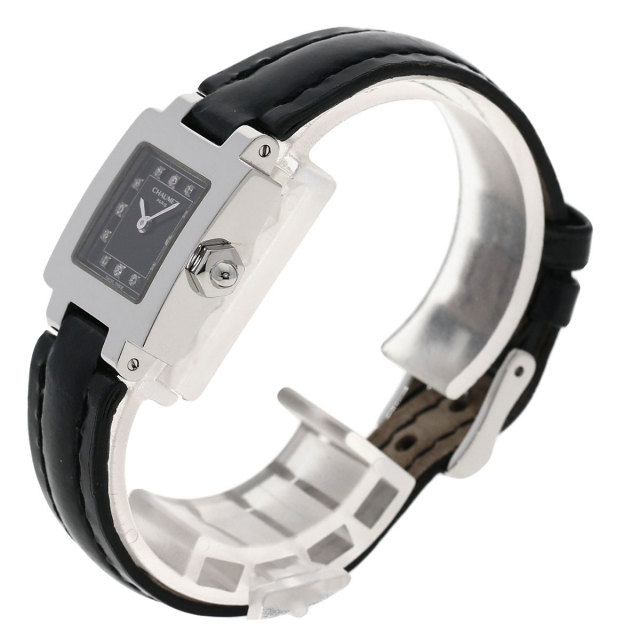 ショーメ CHAUMET スタイルカレ ダイヤ 黒 クォーツ レディース 時計 CHAUMET - 237 【美品】 ショーメ スタイルカレ レディース