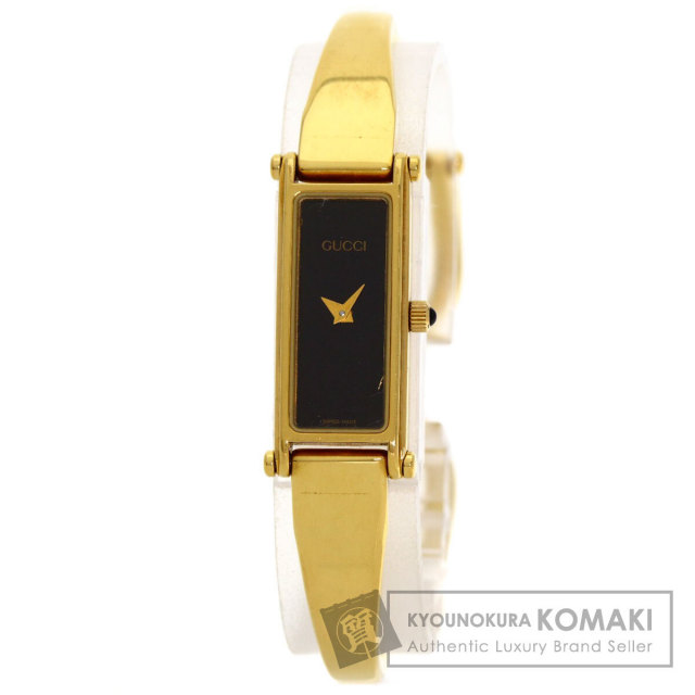 ⭐【美品希少レア】グッチ6000.L.ホワイトフェイス腕時計(稼働品) GUCCI グッチ 1500L スクエアフェイス 腕時計 GP/GP レディース