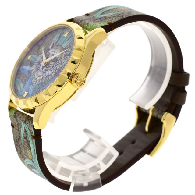 デッドストック品　未使用　GUCCIグッチ　3Pダイヤ　YA128507 稼働品 GUCCI グッチ YA1264187 Gタイムレス タイガーモチーフ 腕時計