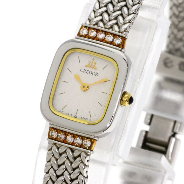 SEIKO セイコー 1E70-5130 クレドール スクエアフェイス ダイヤモンド 