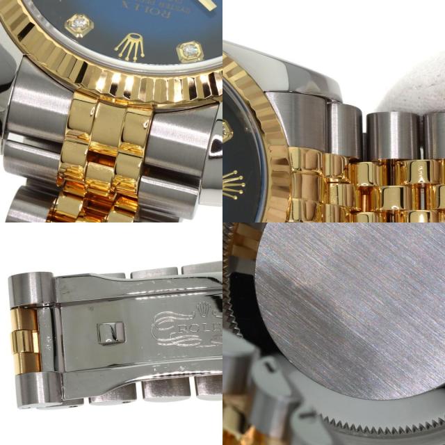 ロレックス 腕時計 デイトジャスト 10P ダイヤモンド ブルーグラデーション