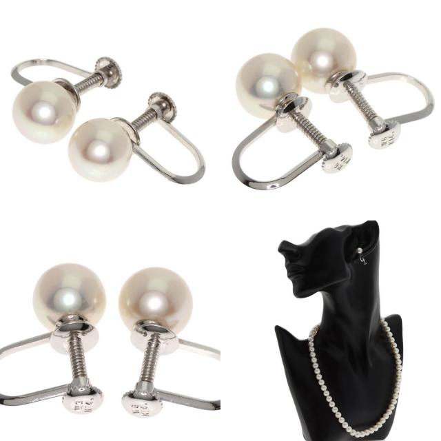 ③【TASAKI/田崎真珠】K14WG真珠ネックレス　イヤリング両耳3点セット TASAKI 田崎真珠 パール ネックレス イヤリング セット