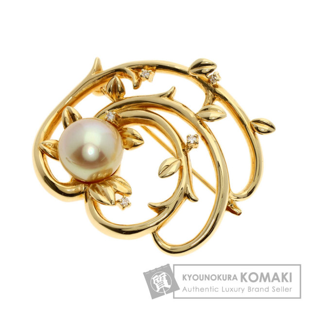 TASAKI 　K18ダイヤ真珠　ブローチ TASAKI タサキ 南洋パール 真珠 ダイヤモンド ブローチ K18