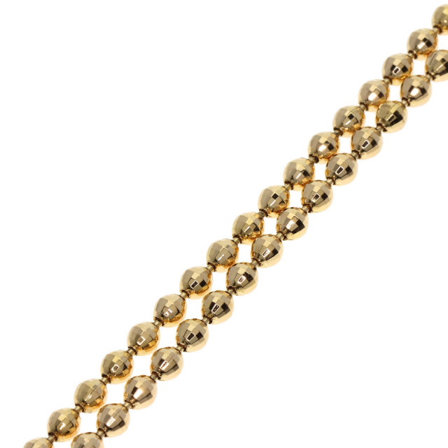 K18イエローゴールドYGボールチェーンネックレス Oval Ball Chain Necklace - K18YG Plated（オーバルボール