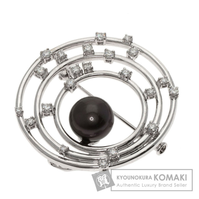 TASAKI タサキ ブラックパール 黒真珠 ダイヤモンド ブローチ