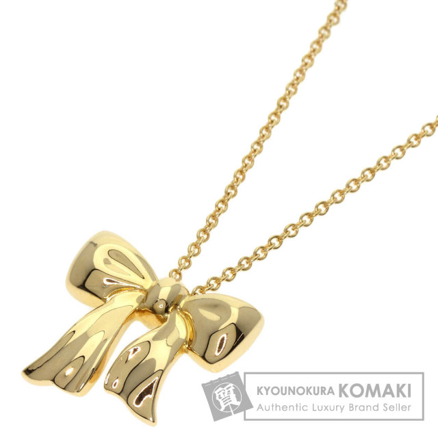 TIFFANY&Co. ティファニー リボン ネックレス K18イエローゴールド 