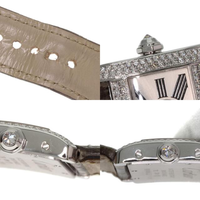 CARTIER カルティエ WA301236 ミニタンク ディヴァン ベゼル ダイヤモンド 腕時計 K18WG アリゲーター レディース [中古] Cartier（カルティエ） WA301236 ミニタンク ディヴァン ベゼル