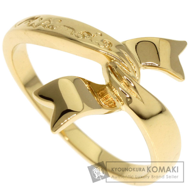 ☆豪華☆ 5粒の真珠 k18 リボン リング　 サイズ12〜13号 MIKIMOTO ミキモト リボンモチーフ リング・指輪 K18イエロー