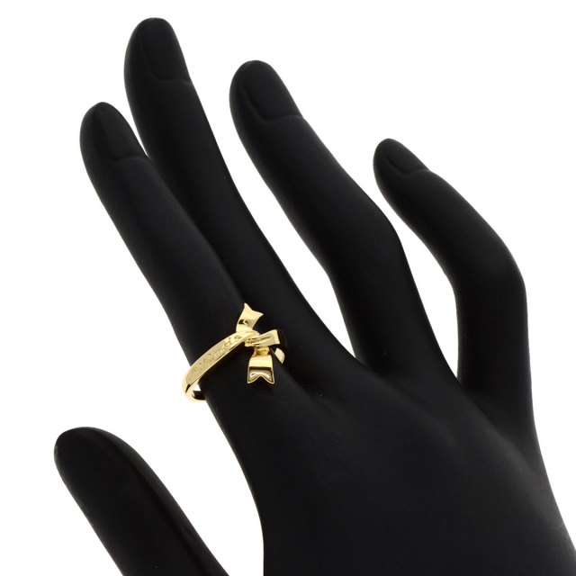 MIKIMOTO K18 リボンモチーフリング 約10号 MIKIMOTO ミキモト リボンモチーフ リング・指輪 K18イエロー