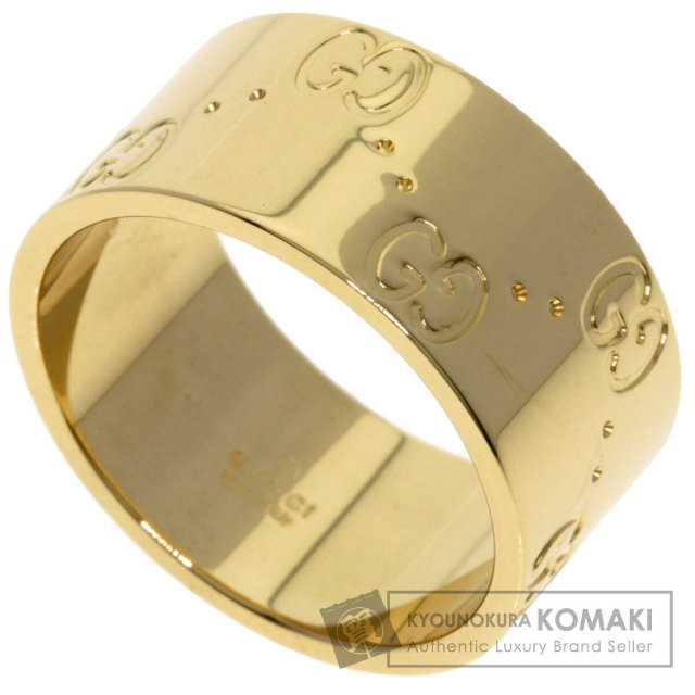 ゆー  GUCCI グッチ K18 イエローゴールド 指輪 GUCCI グッチ アイコンワイド リング 指輪 13号 18金 K18