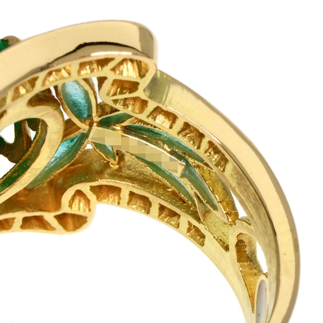 マリエラ 七宝 指輪 リング K18 緑と金の葉模様 750刻印 マリエラ 七宝 指輪 リング K18 緑と金の葉模様 750刻印 jewel planet 公式